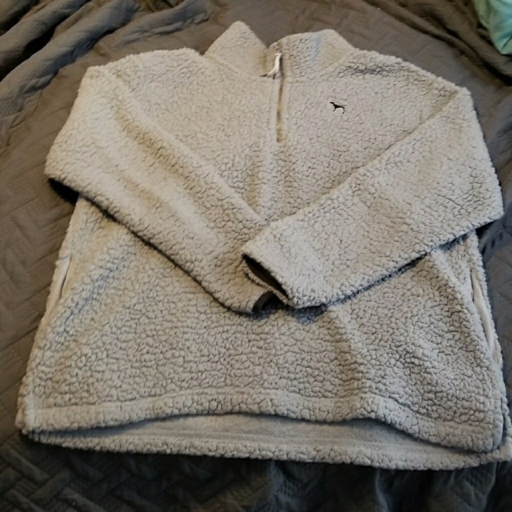 Vs Pink Sherpa half zip jacket